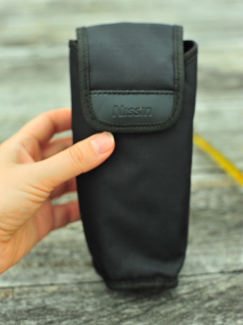 Nissin External Flash Pouch Protective Case On velcro Belt holder Black
